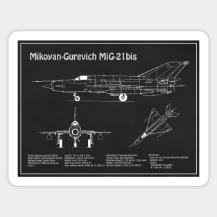 Mikoyan-Gurevich MiG-21 bis Fishbed Fighter - PD Sticker